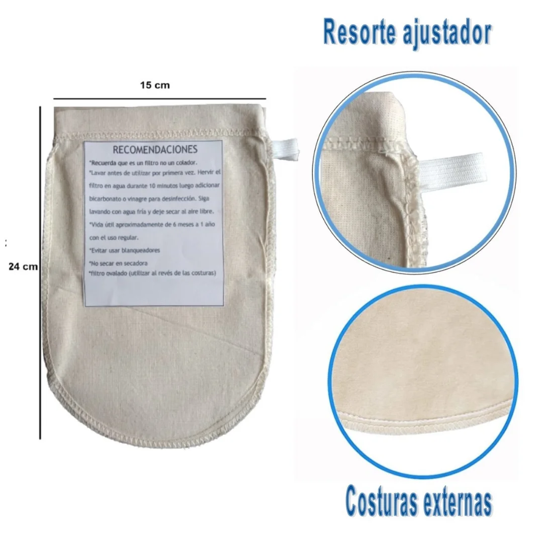 Filtro Reutilizable de Algodón Ovalado - Image 3