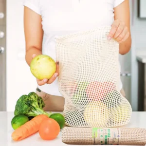 Bolsas para Mercar Frutas y Verduras/Malla Algodón x3 Bolsas