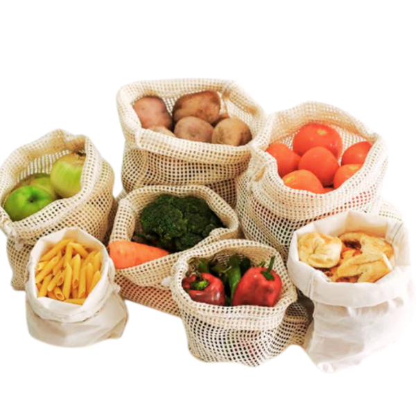 Bolsas para Mercar Frutas y Verduras/Malla Algodón x3 Bolsas - Image 5