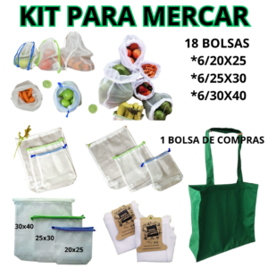 Kit Bolsas para Mercar Frutas y Verduras X19 Bolsas