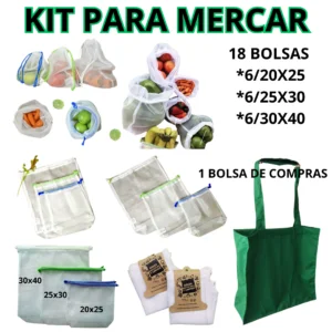 Kit Bolsas para Mercar Frutas y Verduras X19 Bolsas
