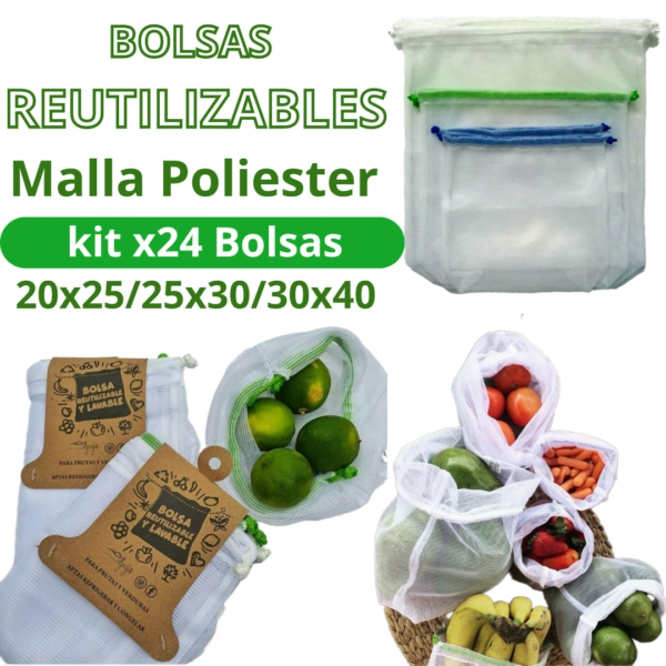 Kit Bolsas para Mercar Frutas y Verduras X24 Bolsas - Image 9