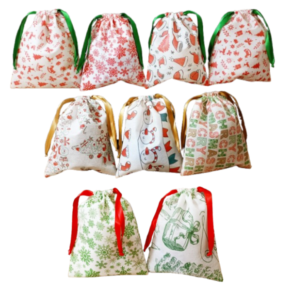 Bolsas Reutilizables Navideñas Para Regalos Setx12 - Image 2